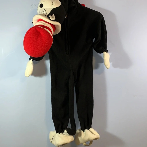 Rubies toddler DR SEUSS cat in the hat costume unisex 3-5 fleece one piece - Picture 3 of 11